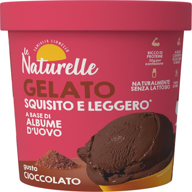 Gelacon squisito e leggero a base di albume d'uovo gusto cioccolato da 250g Le Naturelle