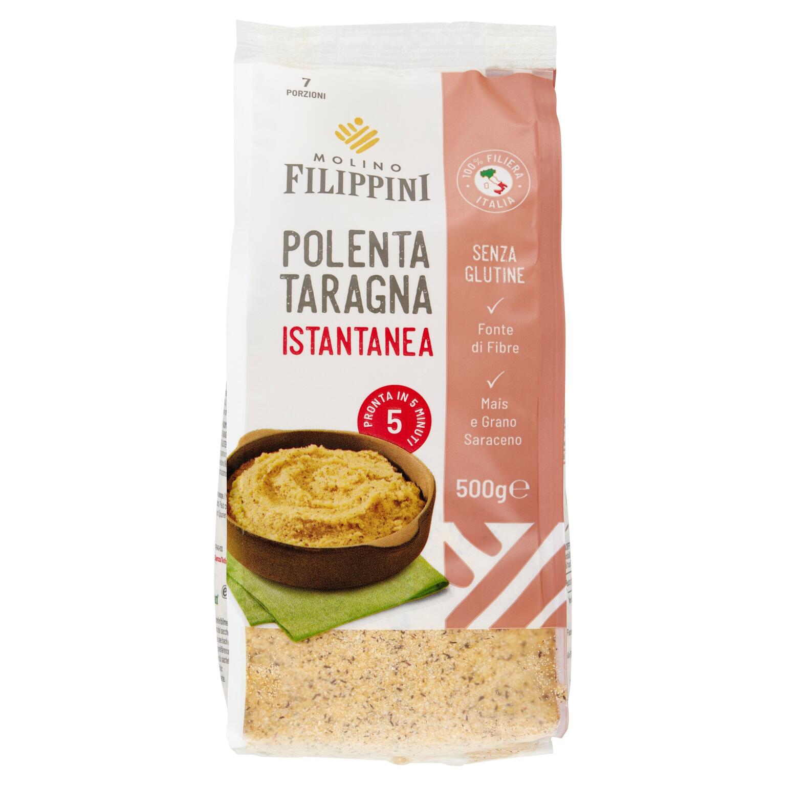 Farina precotta per Polenta Taragna Istantanea 500g Molino Filippini senza glutine