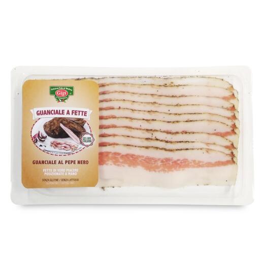 Guanciale al pepe nero in vaschetta 80g Gigi il salumificio