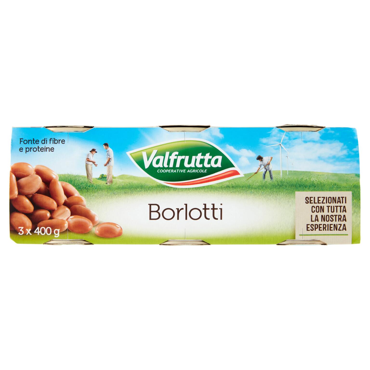 Fagioli Borlotti di giornata 3x400g Valfrutta