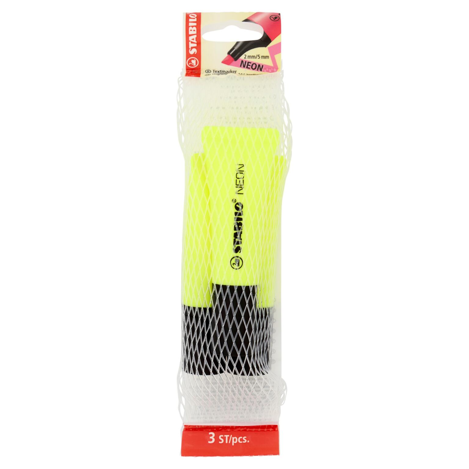 3 Evidenziatori Color Neon Giallo Stabilo Boss