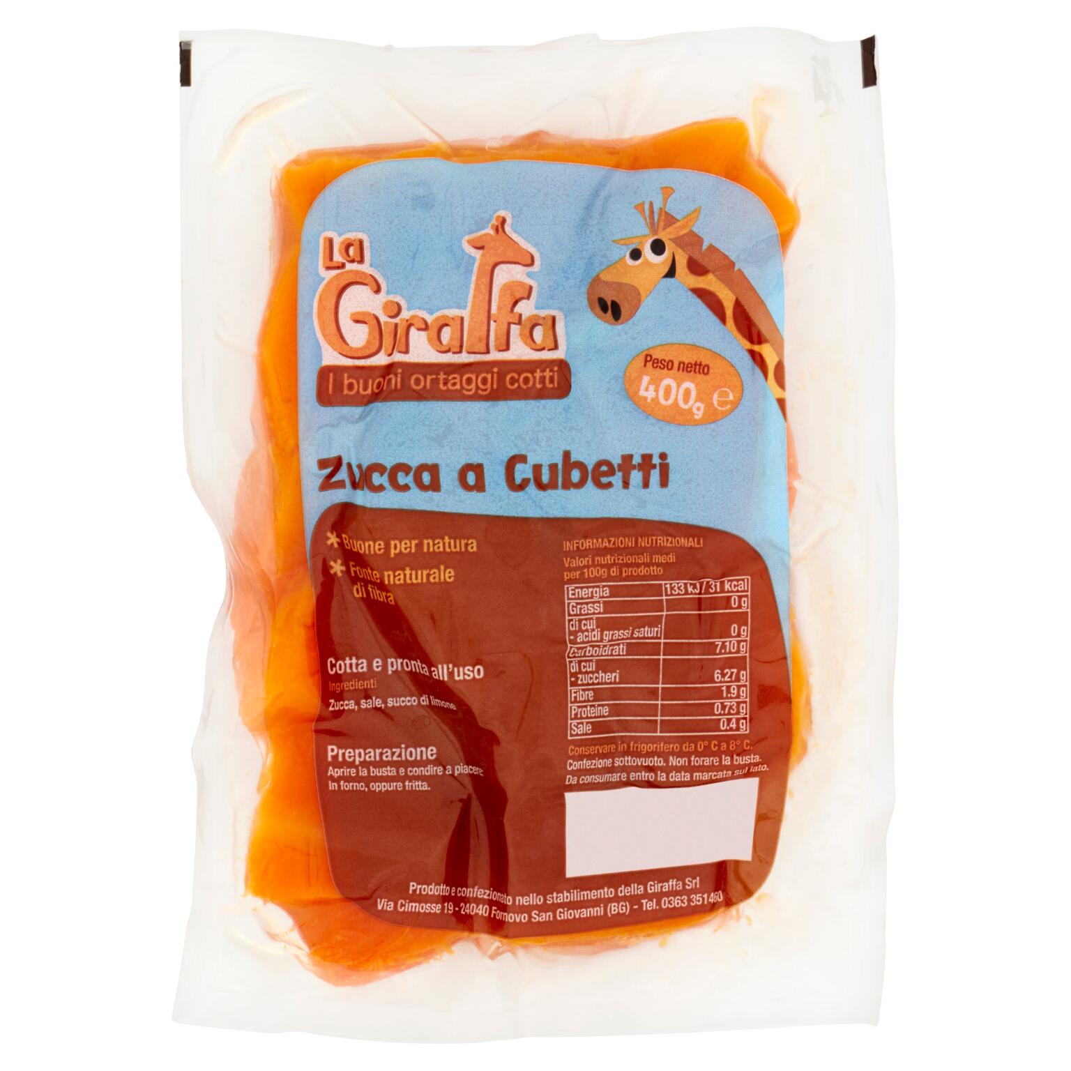 Zucca a cubetti cotta al vapore 400g