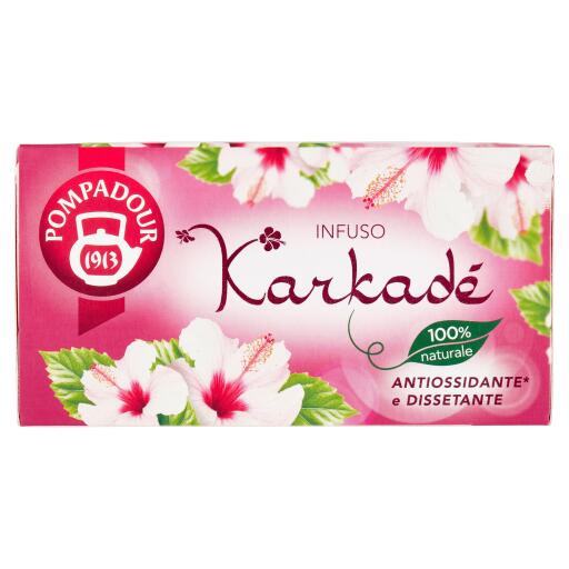 Infuso karkadè tonificante e dissetante 20 filtri Pompadour