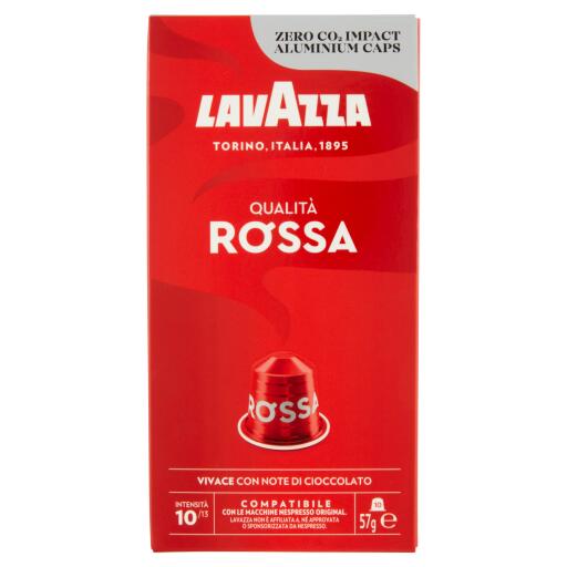 Capsule in alluminio qualità rossa, 10 pezzi, compatibili Nespresso, Lavazza