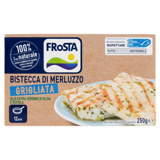 Bistecca DI Merluzzo Grigliato con olio evo e rucola 250g Frosta