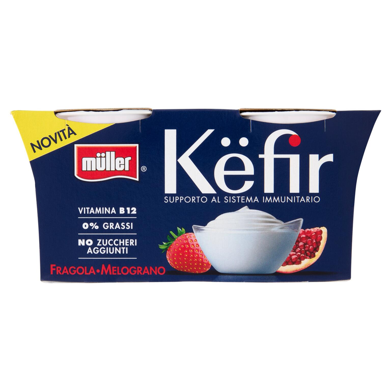 Yogurt Kefir Fragola e melograno 0%Grassi 2x125g Muller