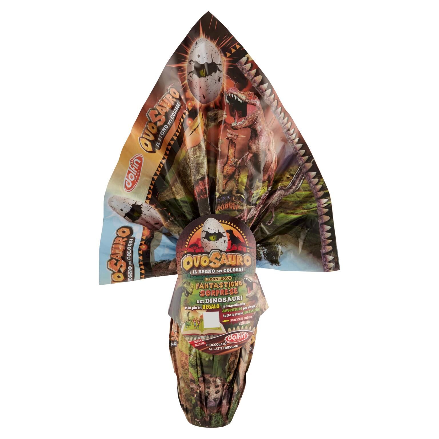 Uovo di cioccolato al latte finissimo con sorpresa Ovosauro 220g