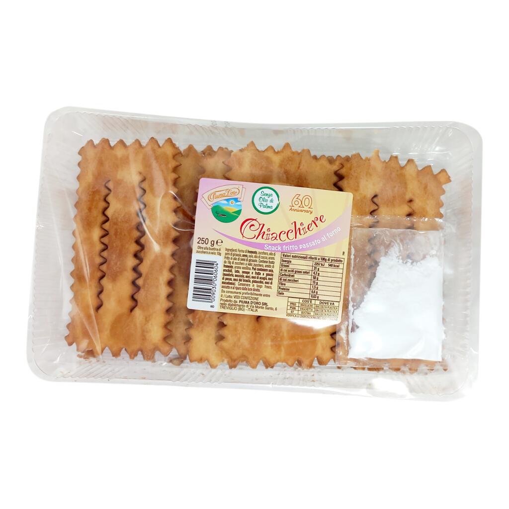Chiacchiere vaschetta 250g Piuma D'Oro