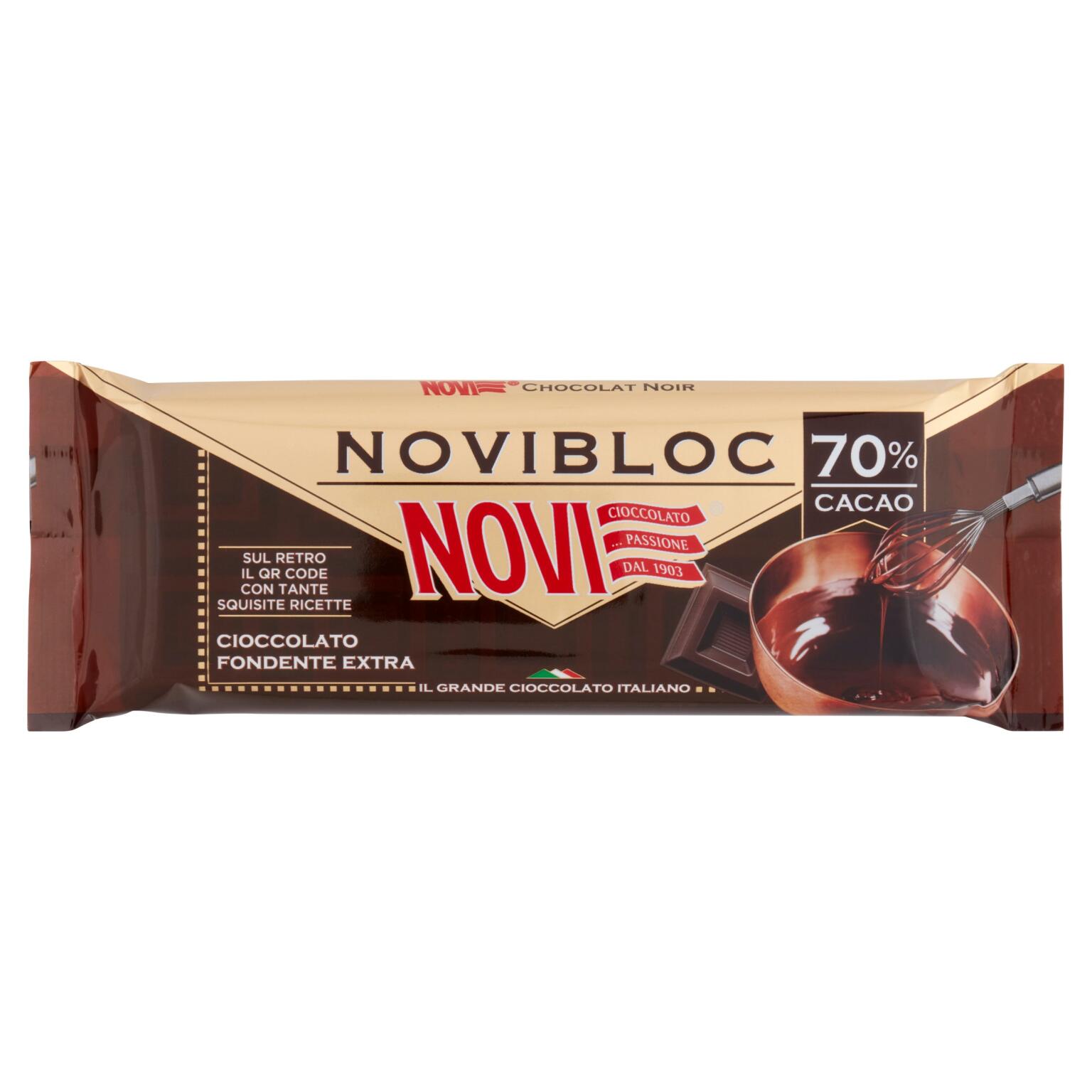 Cioccolato Novibloc fondente 70% cacao 140g Novi