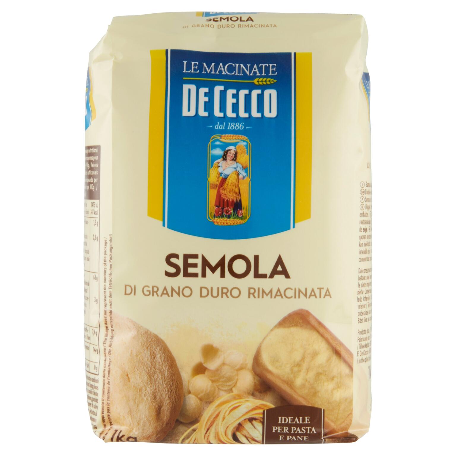 Semola di grano duro rimacinata 1Kg De Cecco