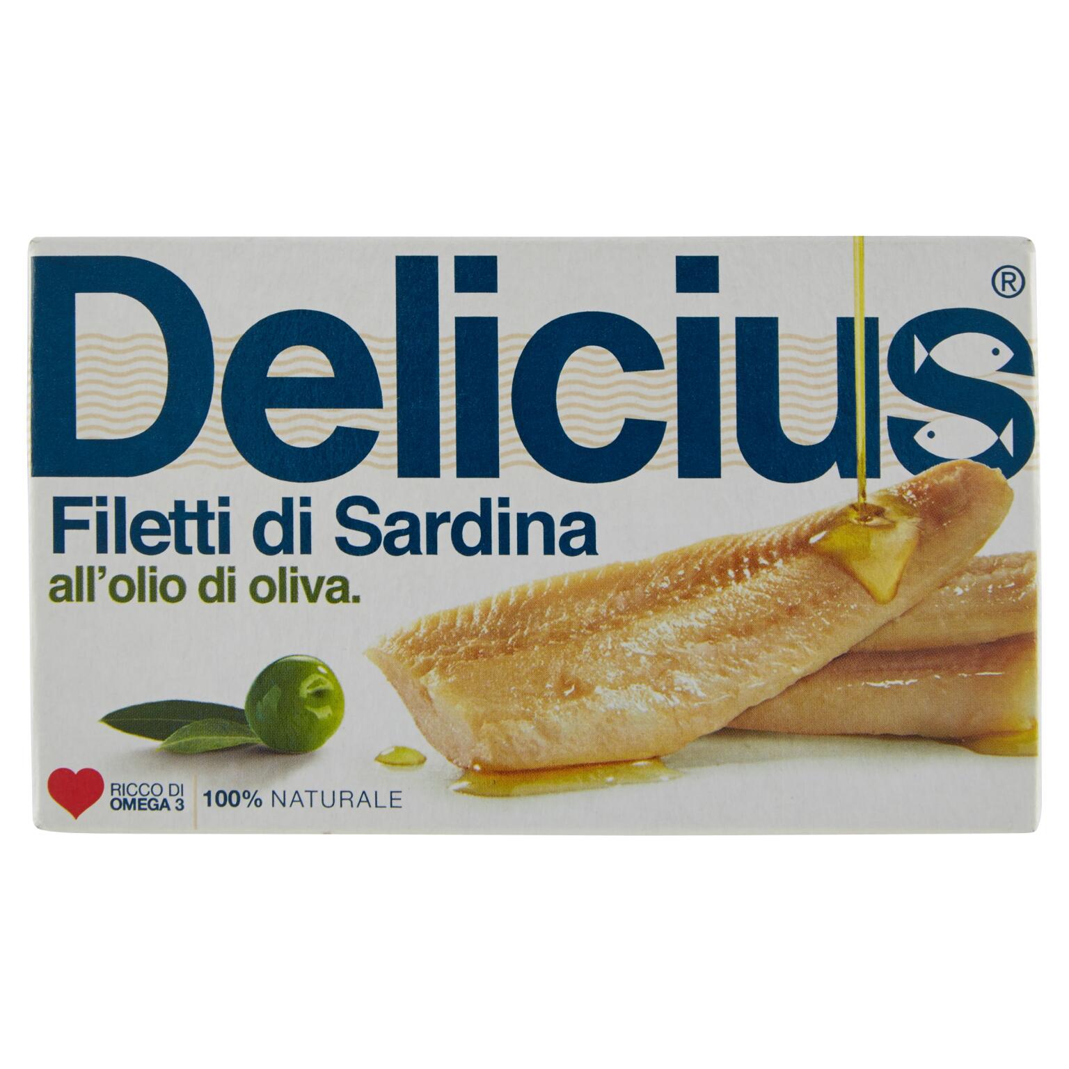 Filetti di sardina all'olio di oliva 120g Delicius