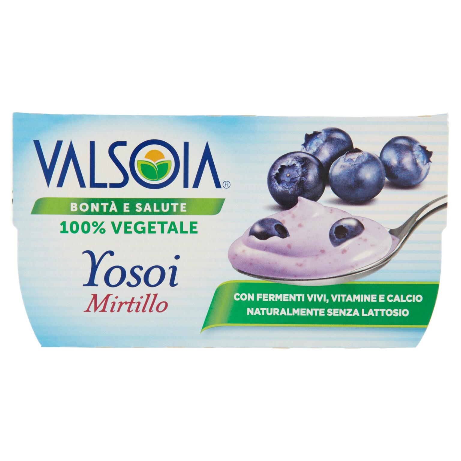 Yogurt Yosoi al mirtillo 2x125g Valsoia senza lattosio