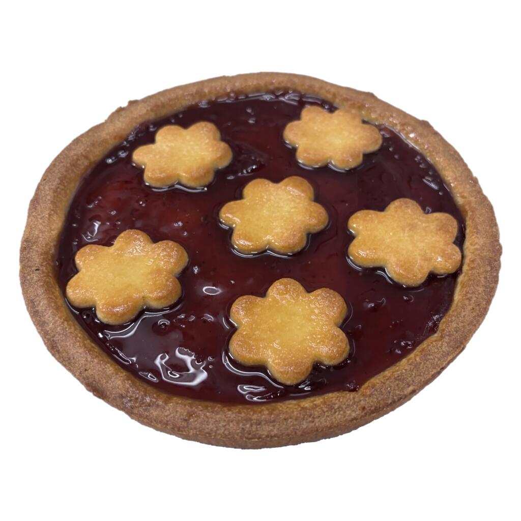 Crostata con confettura di lamponi