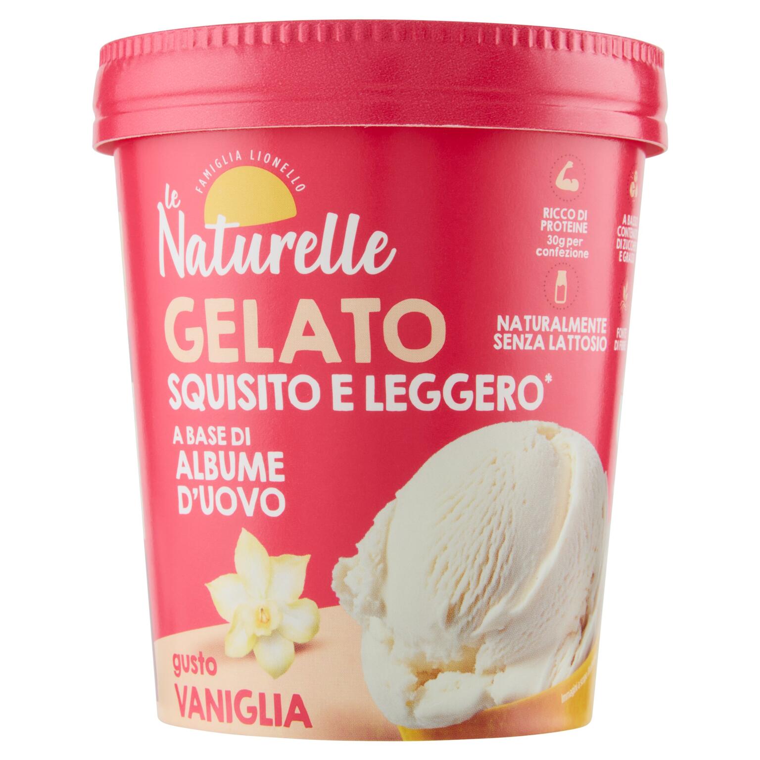 Gelato squisito e leggero a base di albume d'ovo gusto vaniglia da 250g