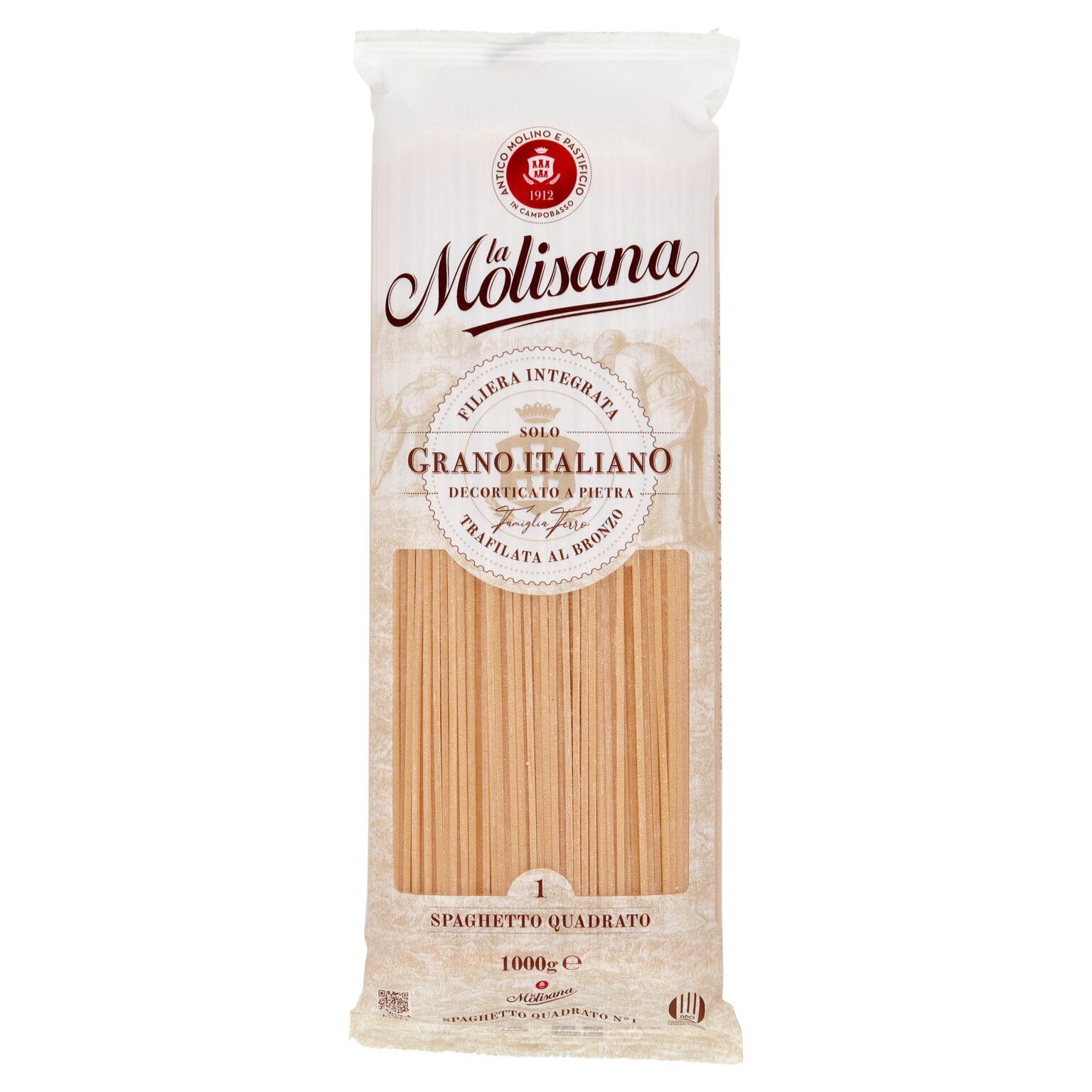 Spaghetti quadrati trafilati al bronzo pasta di semola di grano duro 1Kg La Molisana