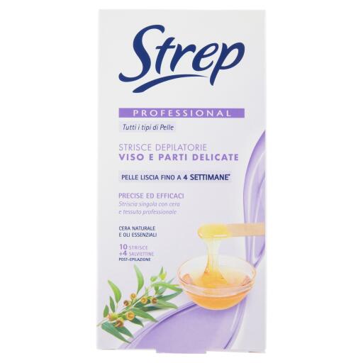 Strisce depilatorie viso profumate 10pezzi Strep