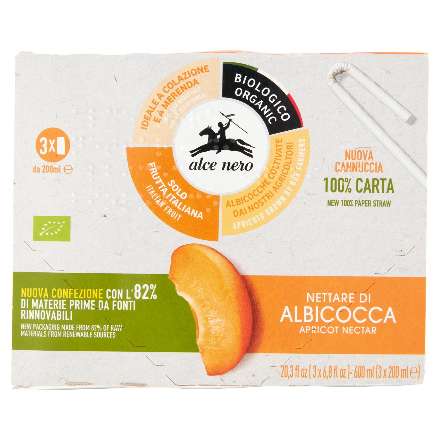Nettare all'albicocca BIO 3x200ml Alce Nero