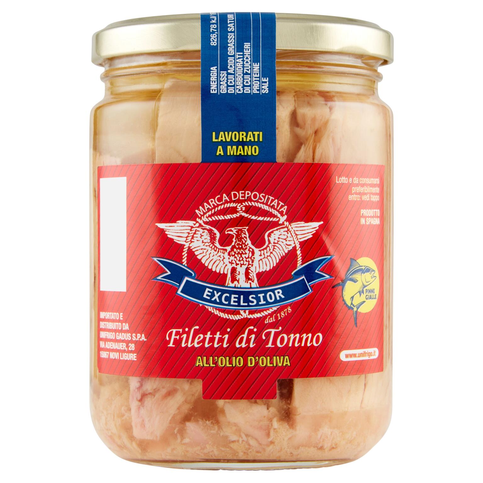 Filetto di tonno in olio di oliva 400g Excelsior