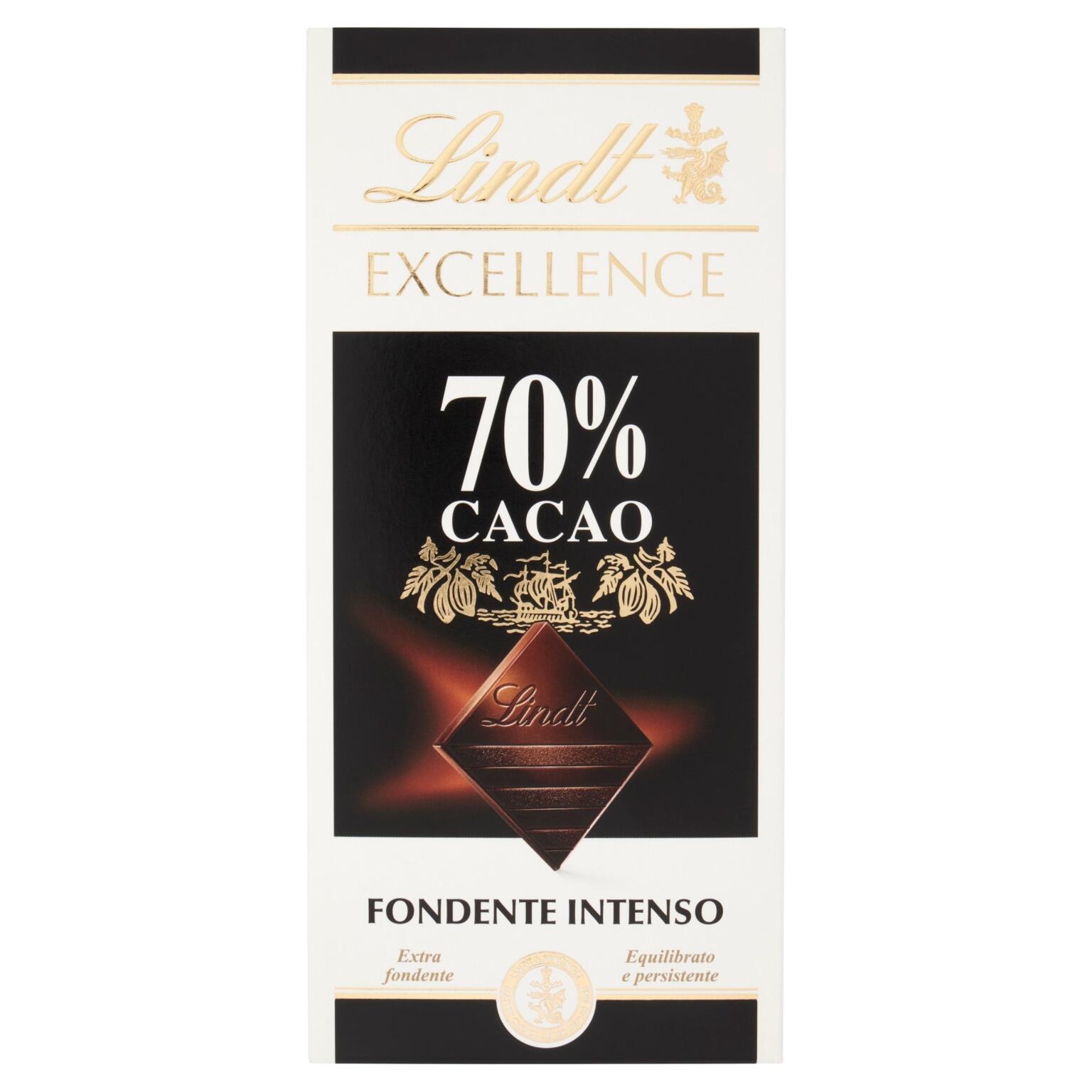 Tavoletta di cioccolato 70% cacao noir intense 100g Excellence Lindt