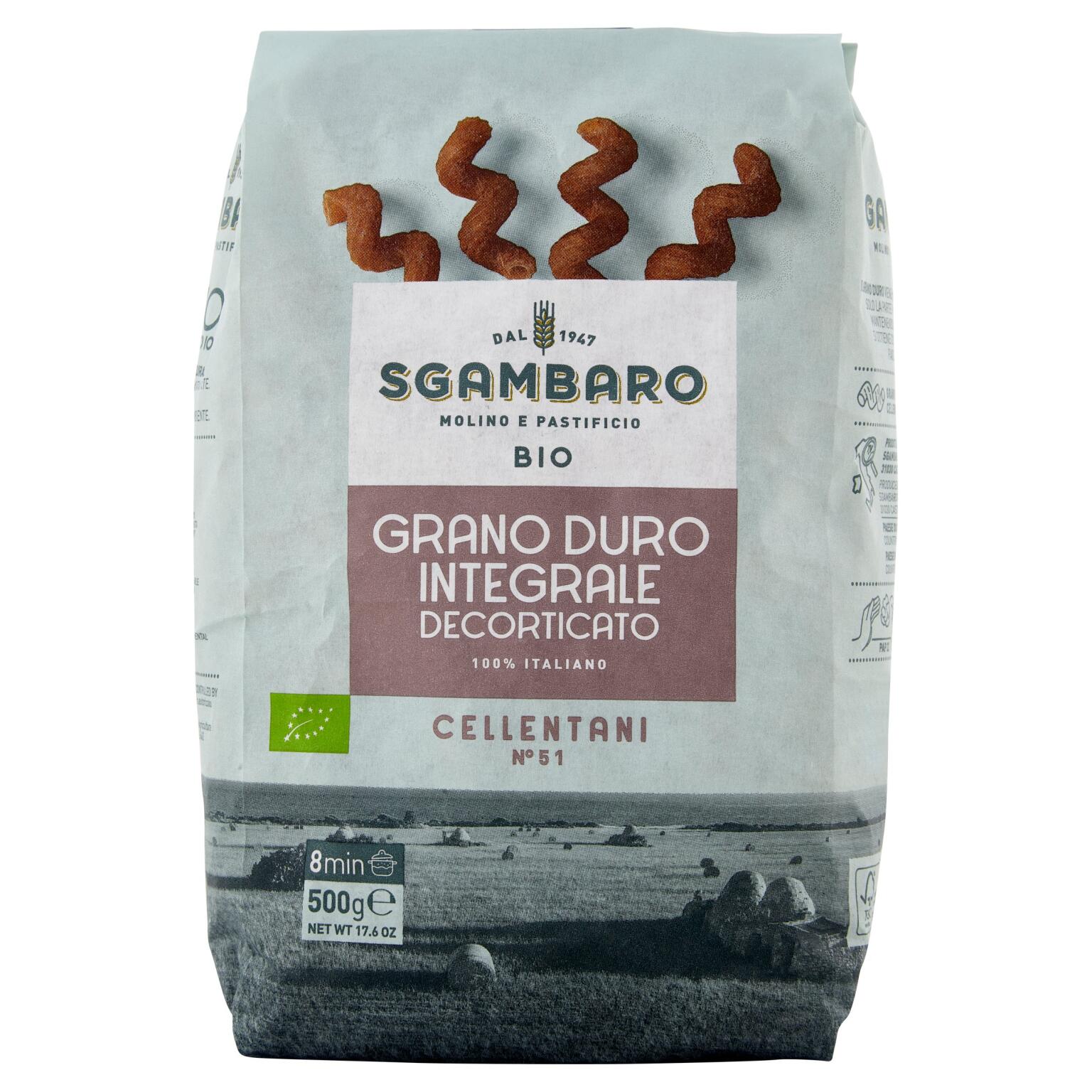 Pasta cellentani integrali BIO 500g Sgambaro