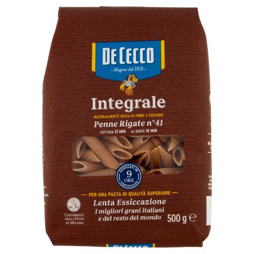 Penne rigate integrali n°41 500g De Cecco