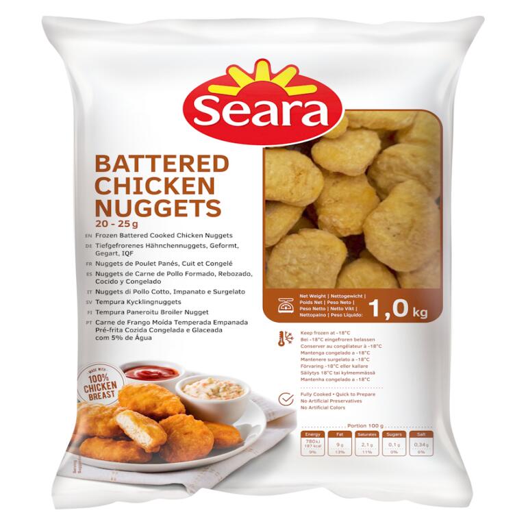Nuggets di pollo cotto impanato e surgelato 1kg s eara