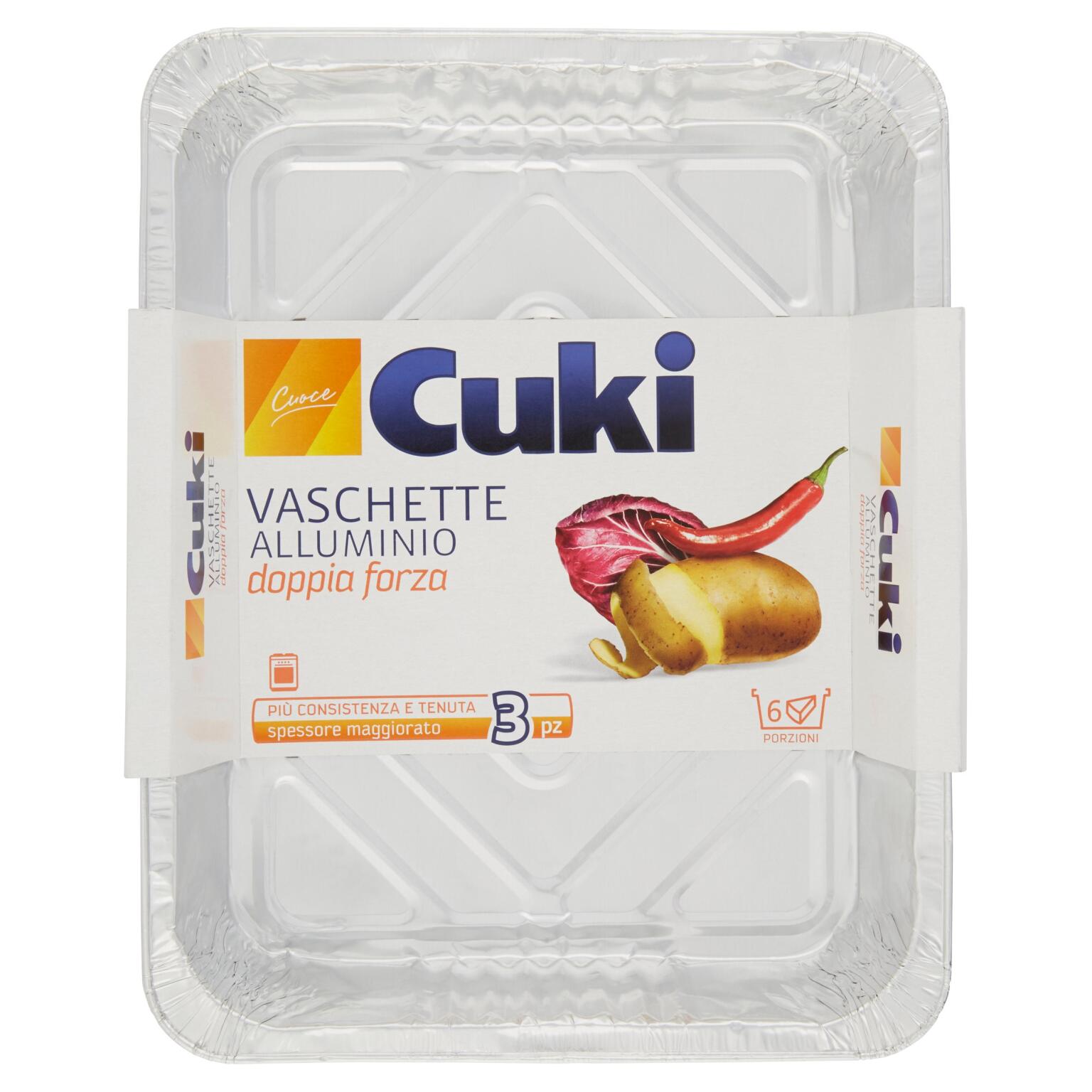 Vaschette alluminio R84G doppia forza senza coperchi da 6porzioni 3pz Cuki