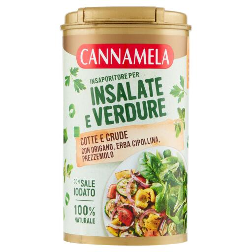 Insaporitore per insalate e verdure cotte e alla griglia con sale iodato 90g Cannamela