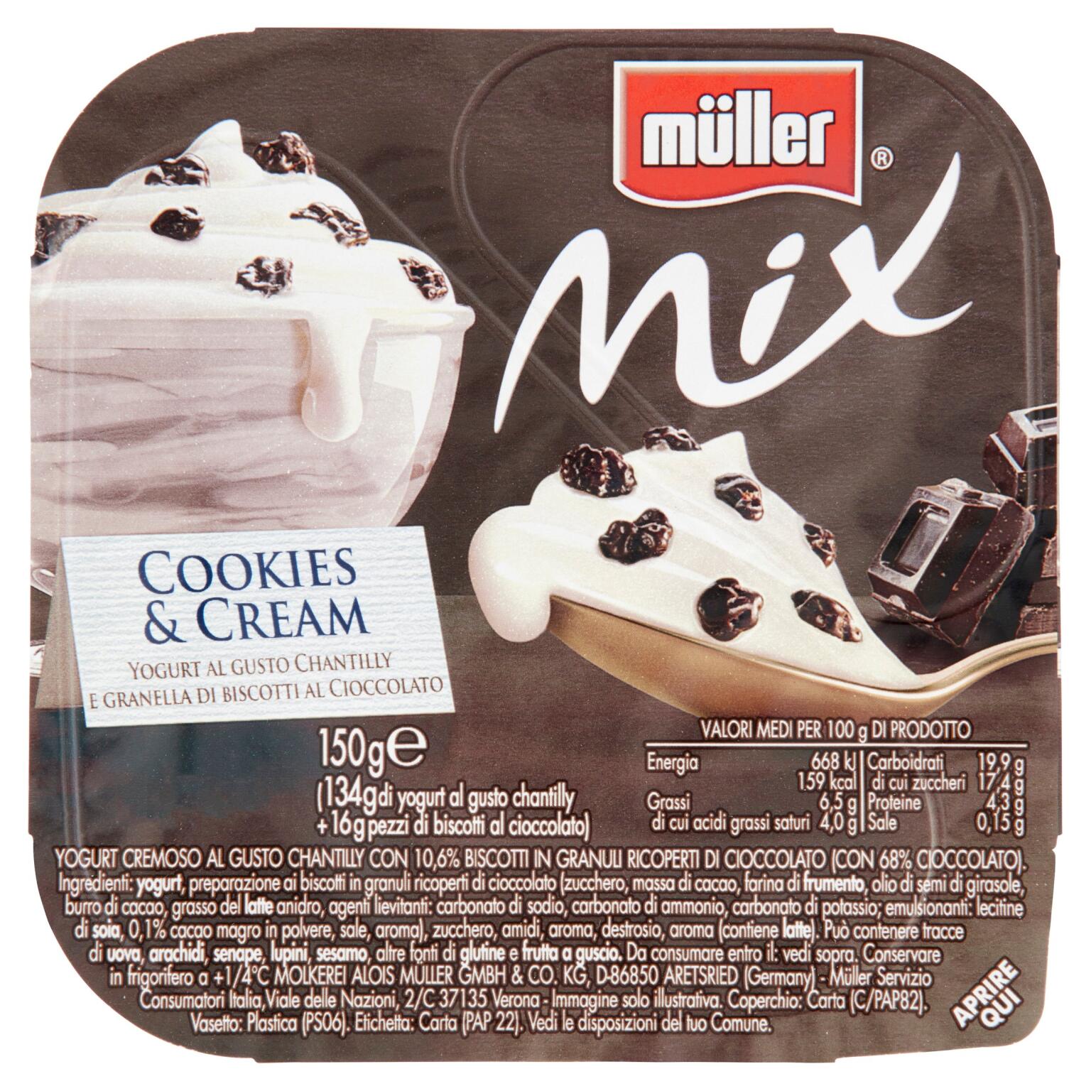 Yogurt mix 150g cookies & cream Muller