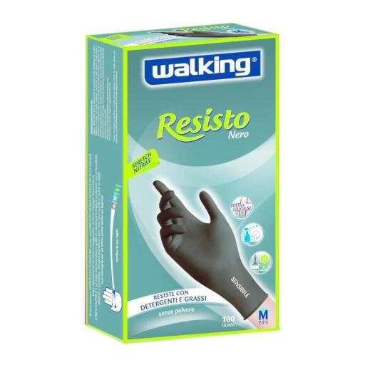 Guanti monouso Resisto Nero in nitrile taglia L da 100 pz