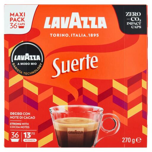 36caps.Caffè Suerte 270g Compatibili A Modo Mio Lavazza