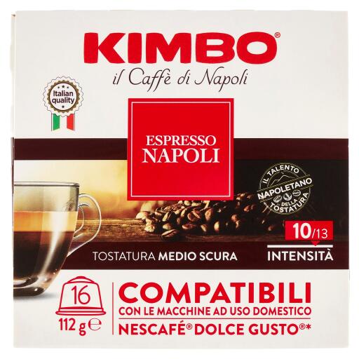 Capsule Napoli Kimbo 16 pezzi compatibili con Nescafè Dolce Gusto