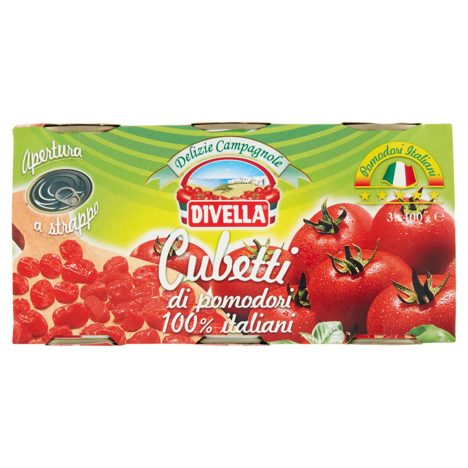 Pomodori a cubetti 3x400g Divella