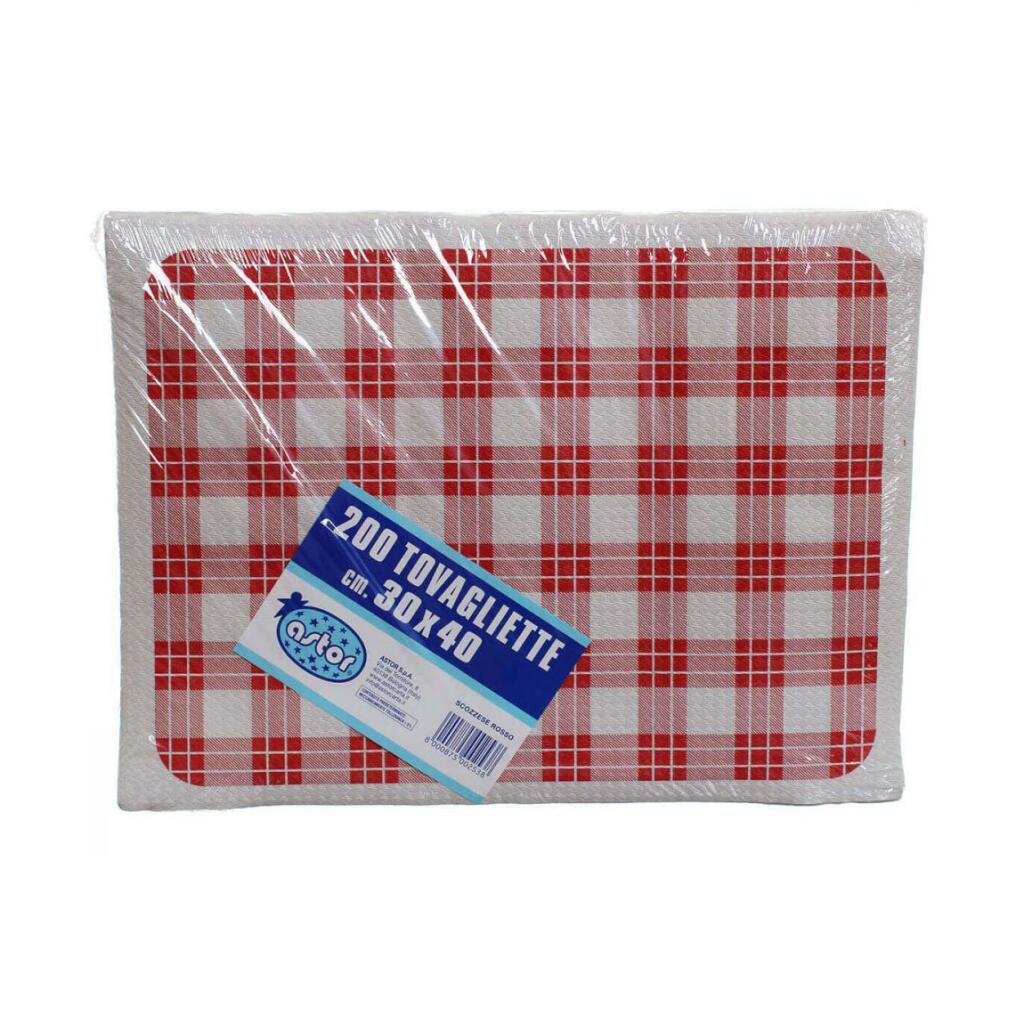 Tovagliette scozzesi rosso 30x40cm 200 pezzi Astor