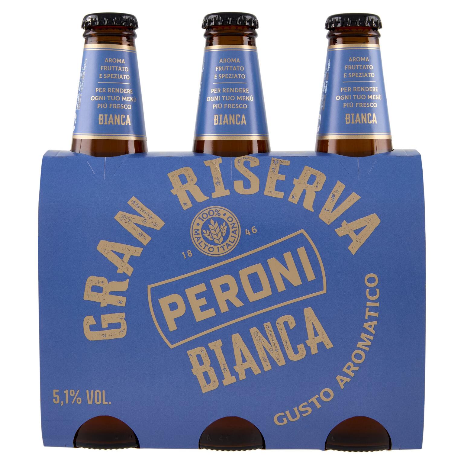 Birra Peroni Gran riserva bianca 3x33cl, bottiglia