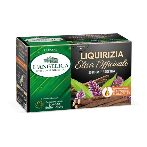 Tisana alla Liquirizia Elisir Officinale sgonfiante e digestiva da 18 filtri L'Angelica