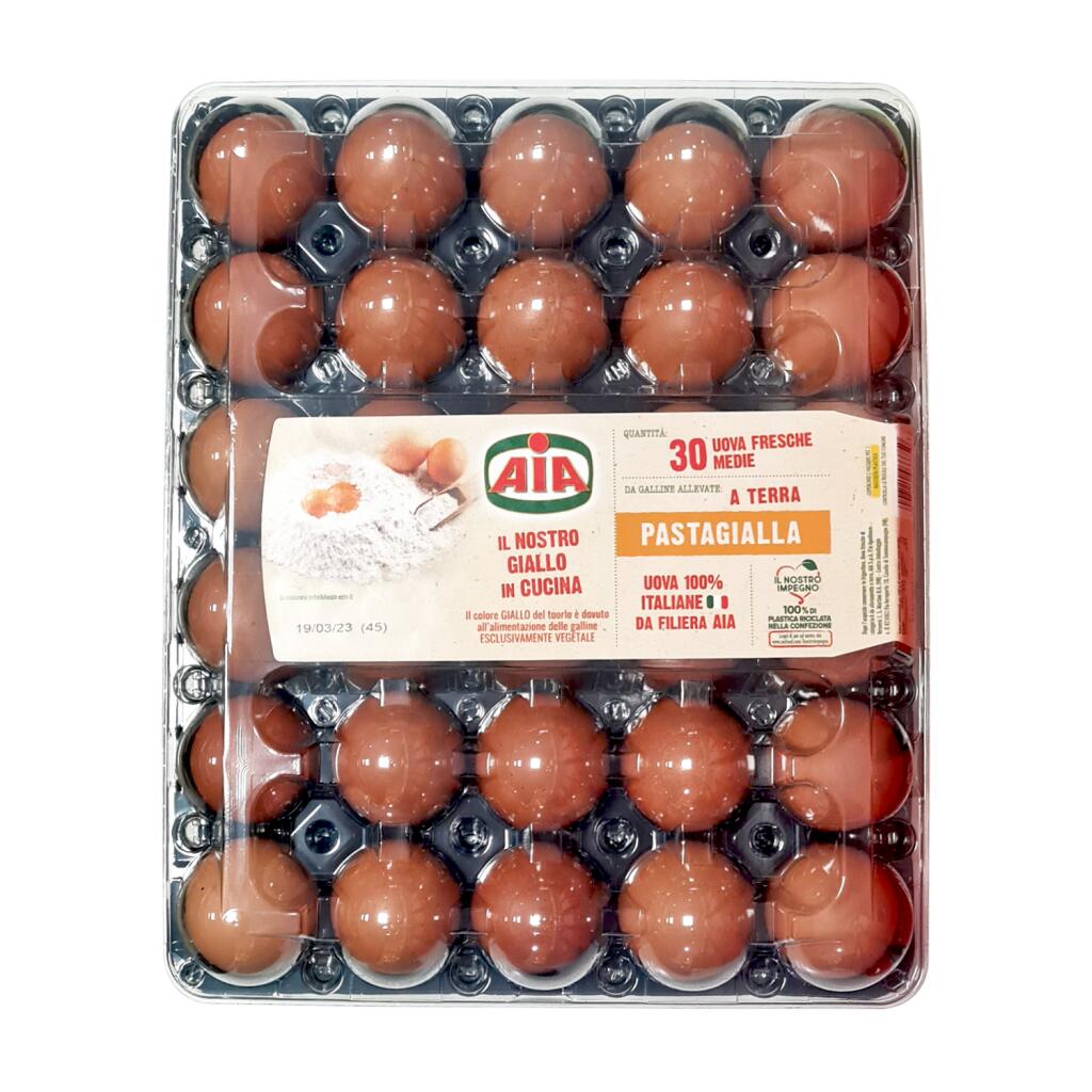 Uova pastagialla da allevamento a terra confezione x30