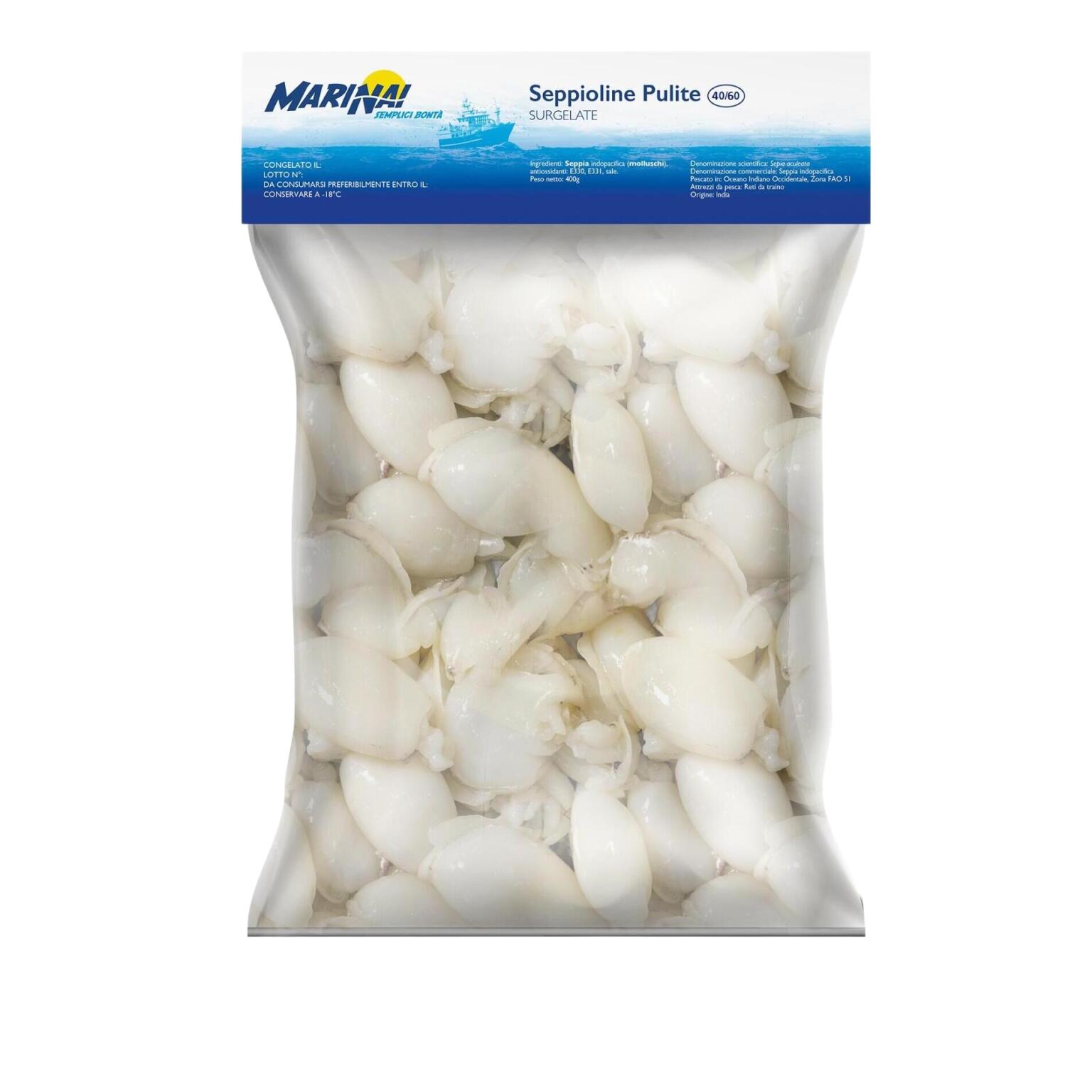 Seppioline pulite 40/60 400g Marinai