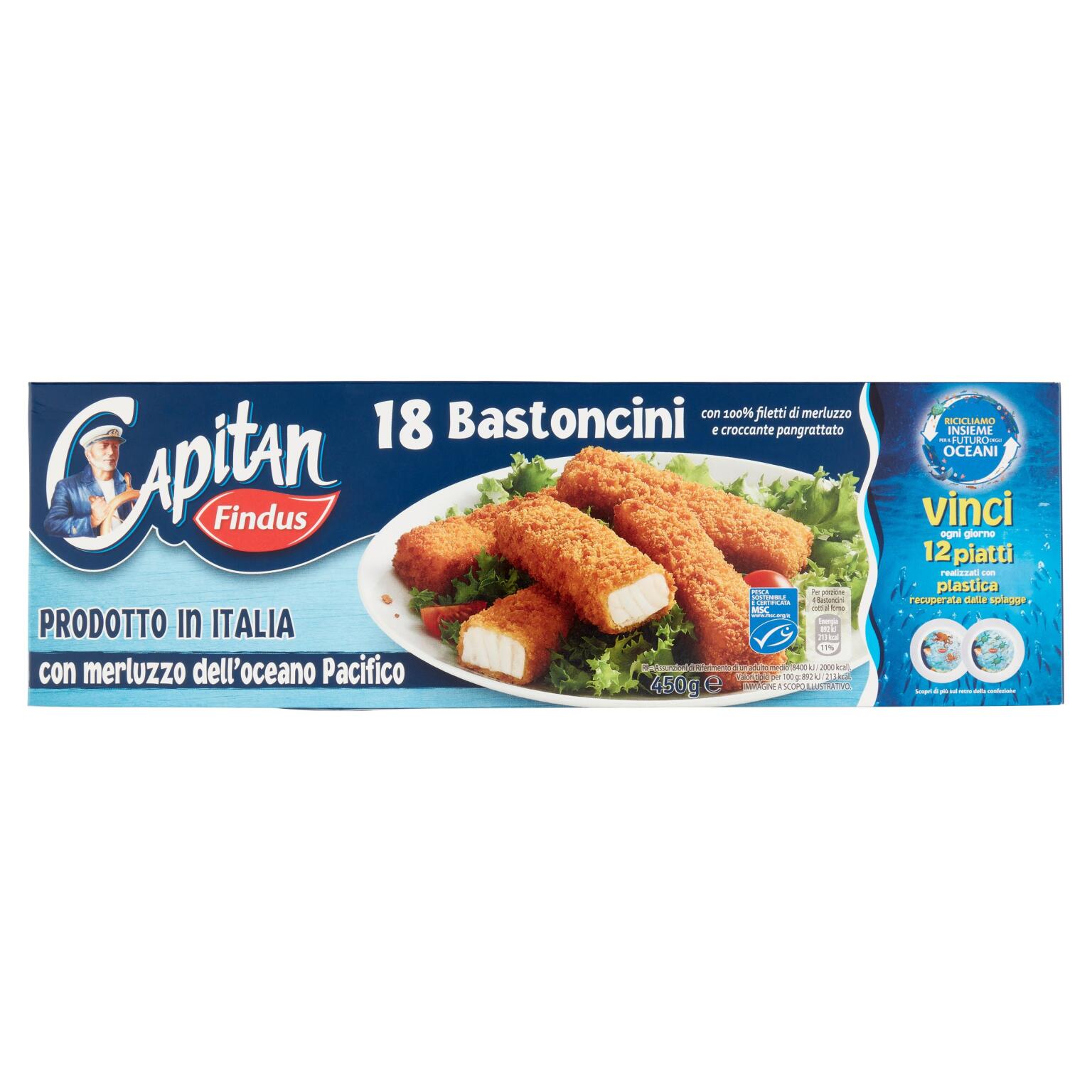 Bastoncini di Filetti di Merluzzo e Croccante panatura 18 pezzi 450g Findus