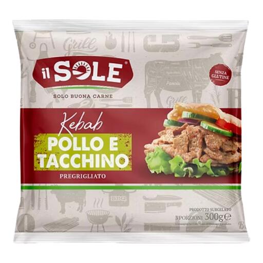 Kebab tacchino e pollo pre-grigliato 300g Il Sole