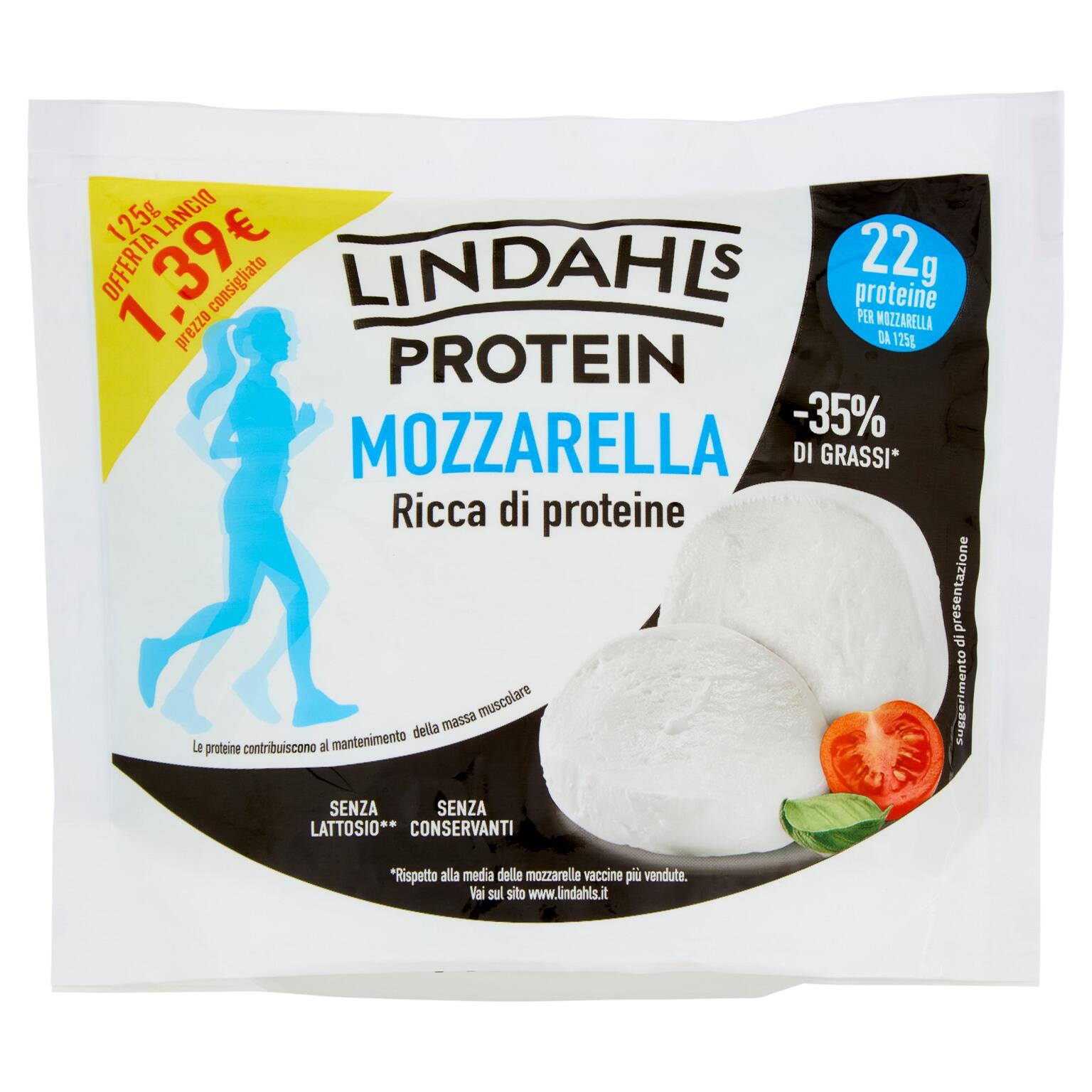 Mozzarella Lindahls Protein ricca di proteine 125g