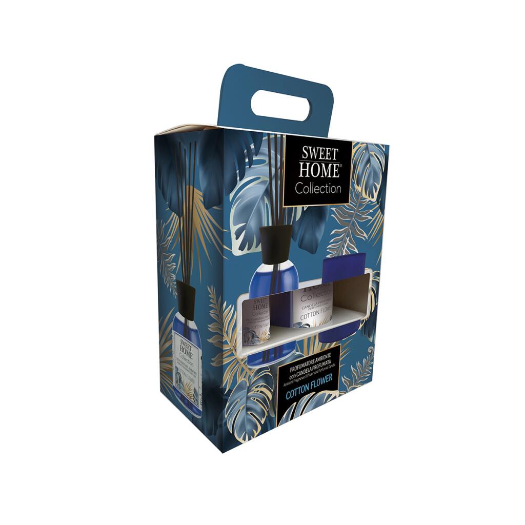 Profumatore Ambiente con diffusore 100ml +Candela Cotton Flower Sweet Home