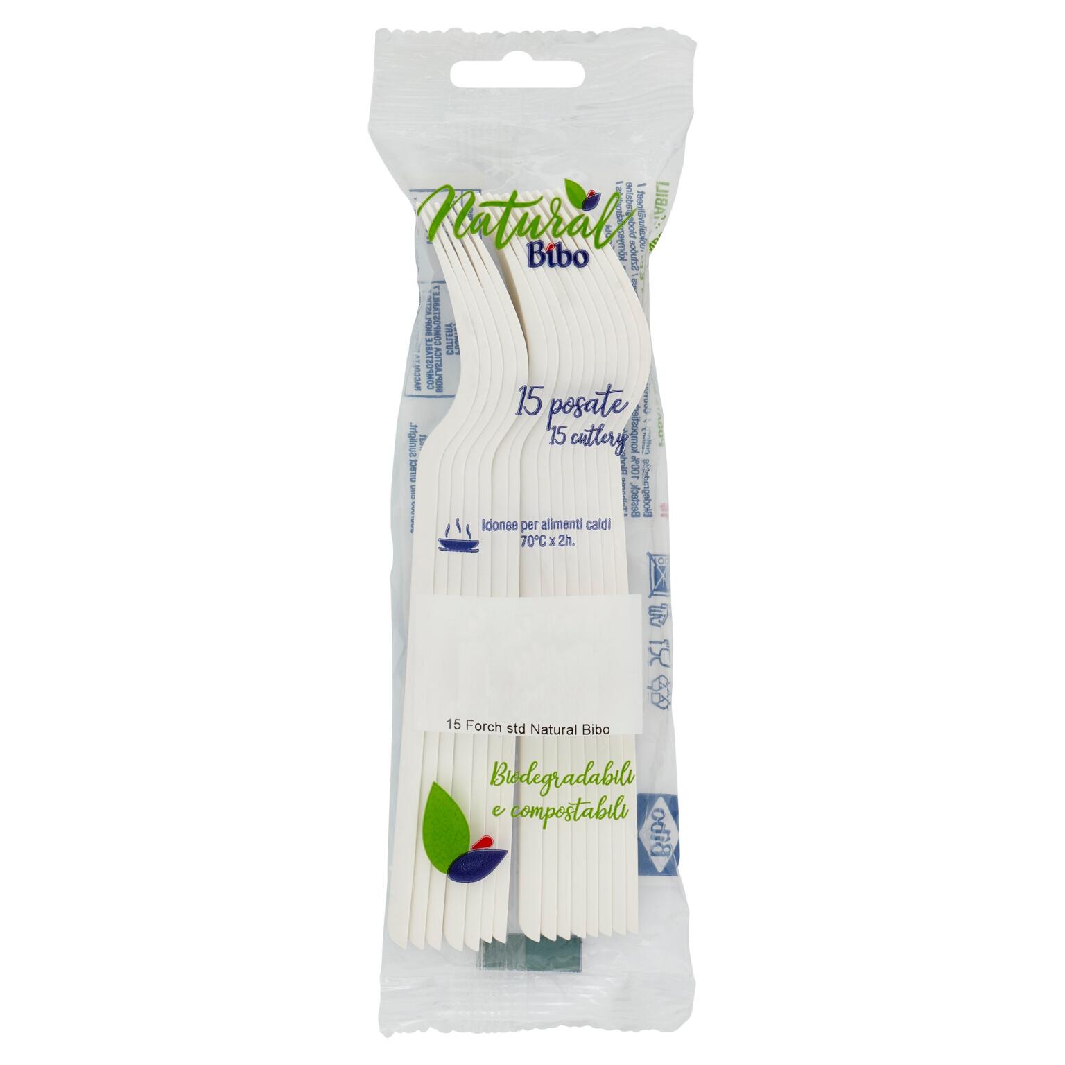 Bioplastica 15 forchette standard Bibo Italia