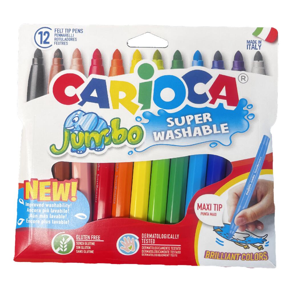 Pennarelli maxi jumbo 12 pezzi Carioca