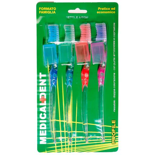 Spazzolini Profile Famiglia confezione da 4 pezzi Medicaldent