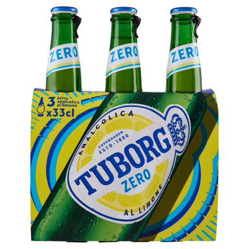 Birra Tuborg zero lemon 3x33cl.