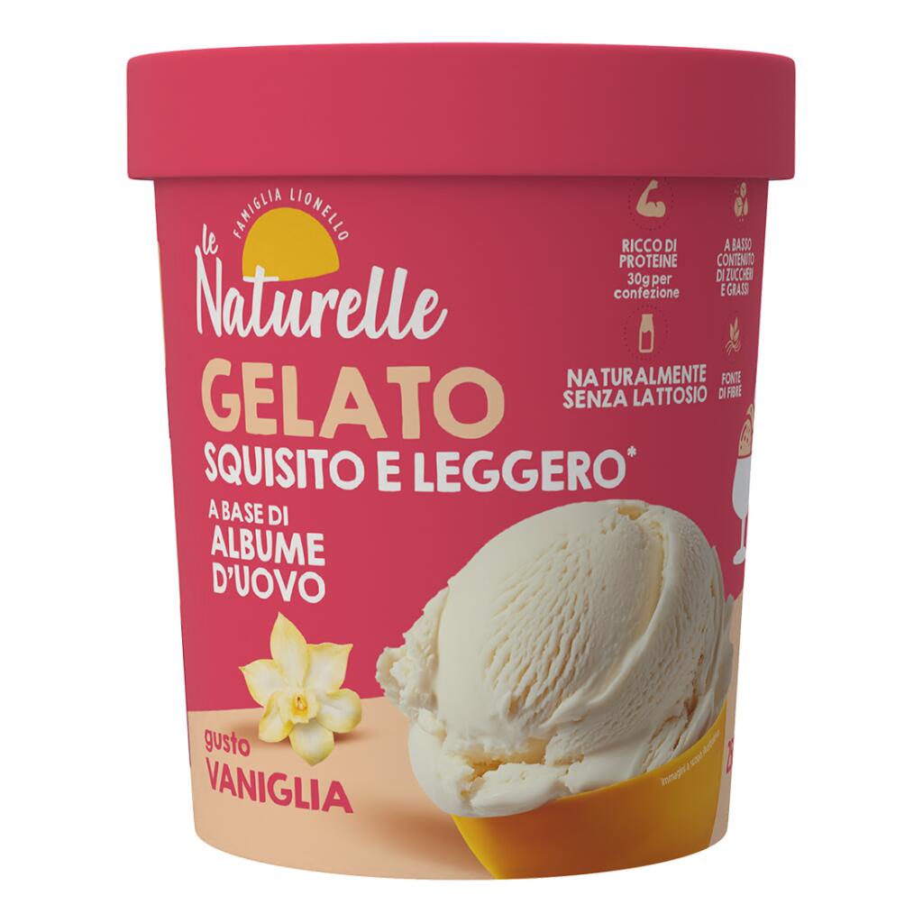 Gelato squisito e leggero a base di albume d'ovo gusto vaniglia da 250g Le naturelle