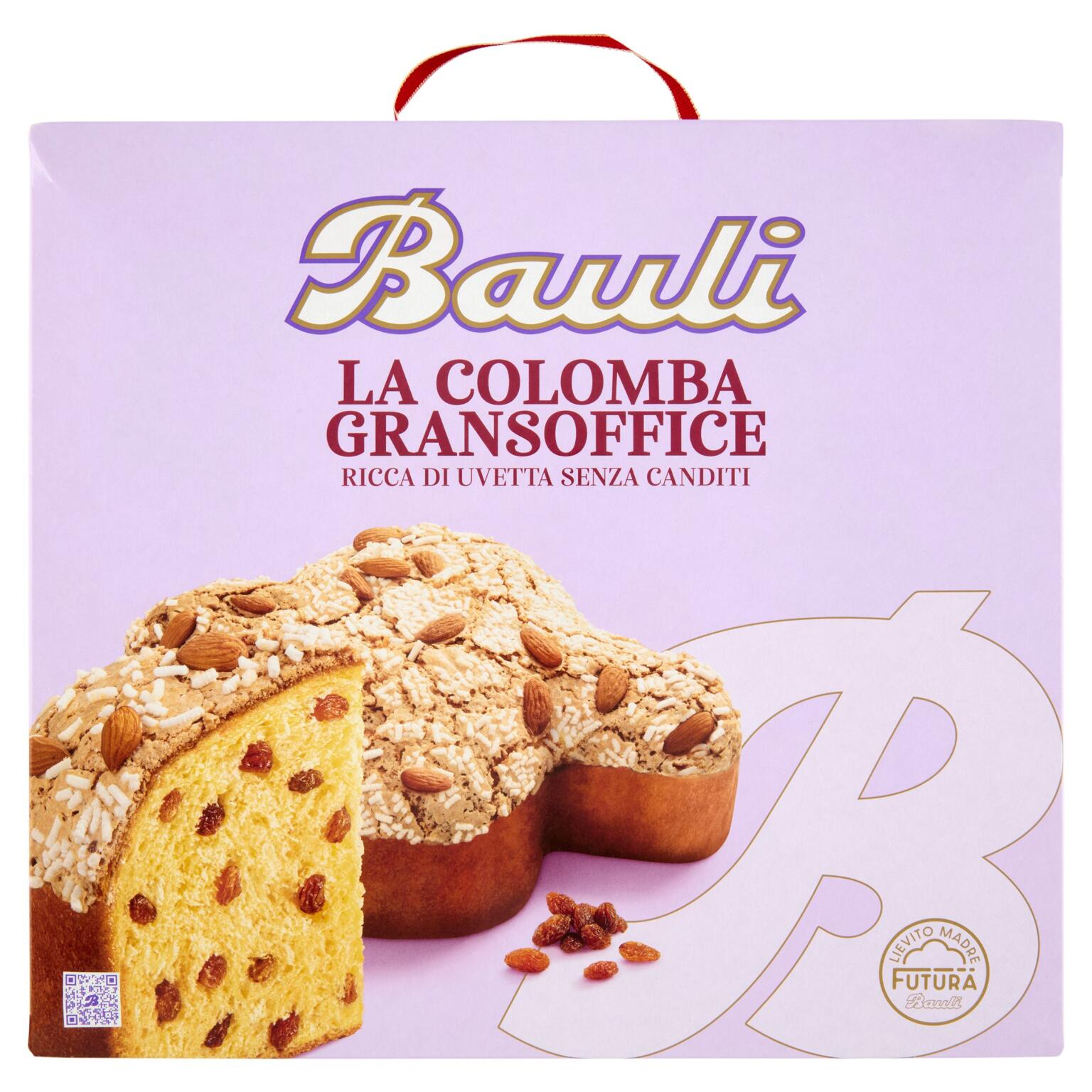 Colomba Gransoffice ricca di uvetta senza canditi 900g Bauli