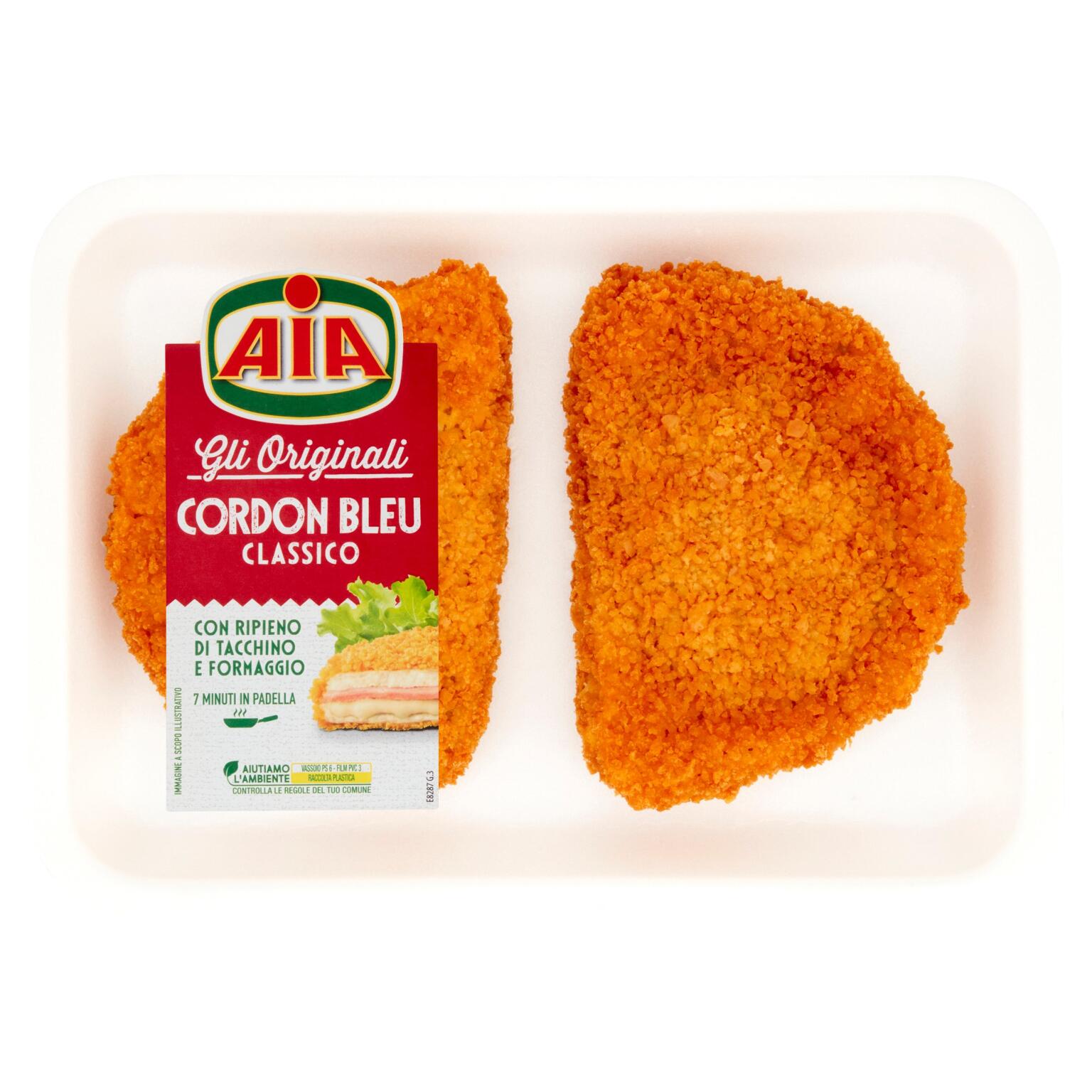 Cordon Bleu classico con cotto di tacchino e formaggio 245g Aia