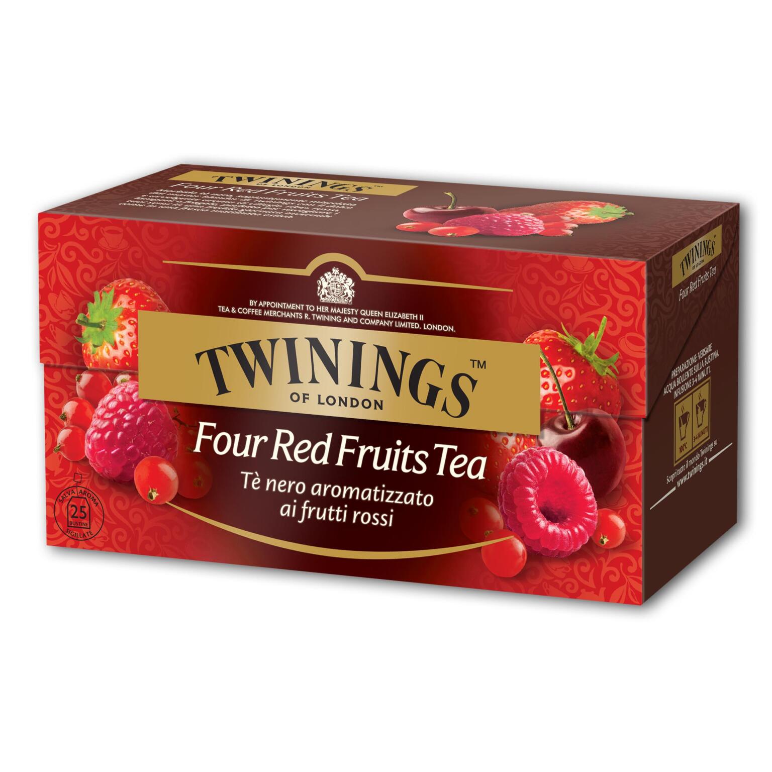 Twinings tè nero aromatizzato ai frutti rossi 25  filtri